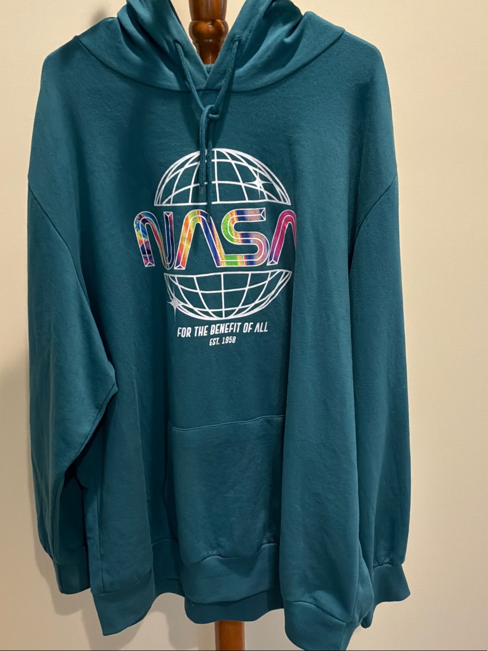 NASA Graphic Crewneck Sweatshirt - Teal hoodie size 3X(54-56)